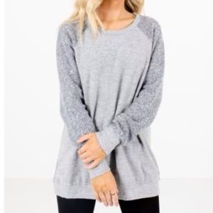 Brand New Sparkly Sleeve sweatshirt